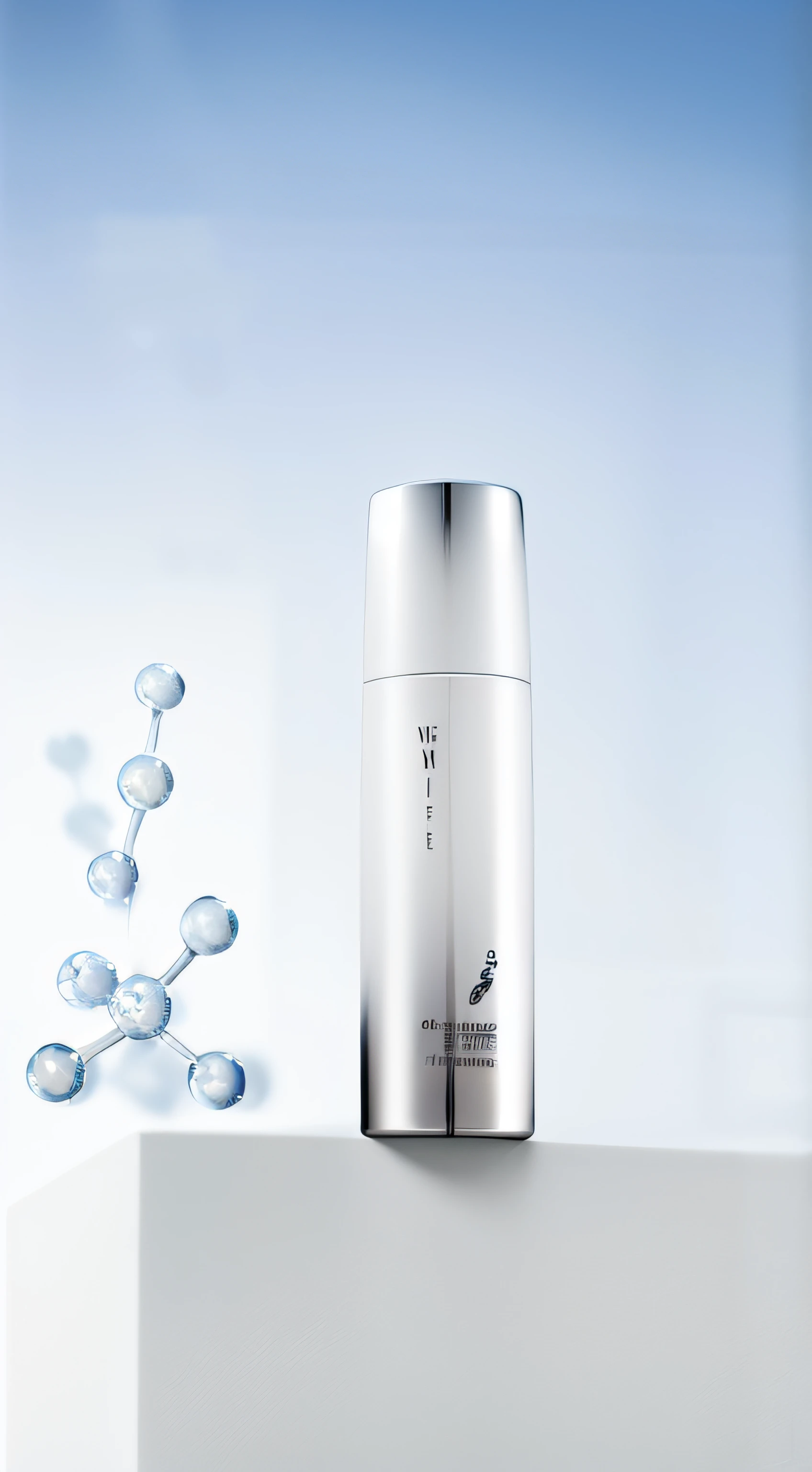 There was a bottle of water on the table,There are bubbles coming out of it, White shiny skin, Milky white skin, White porcelain skin, Shiny white skin, with white, sleek white, gleaming white, ji-min, White mist, Porcelain white skin, White head, Product photo, whie tcolor, Detailed picture, Official product image, White skin