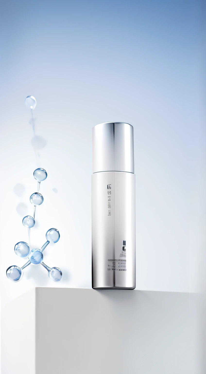 There was a bottle of water on the table,There are bubbles coming out of it, White shiny skin, Milky white skin, White porcelain skin, Shiny white skin, with white, sleek white, gleaming white, ji-min, White mist, White head, Porcelain white skin, Product photo, whie tcolor, Detailed picture, Official product image, White skin