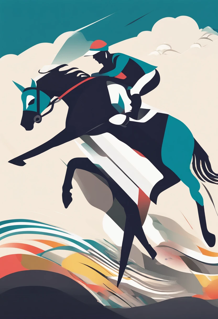 Horse racing、Feeling of sprinting、Horizontal angle、simple、One Horse、