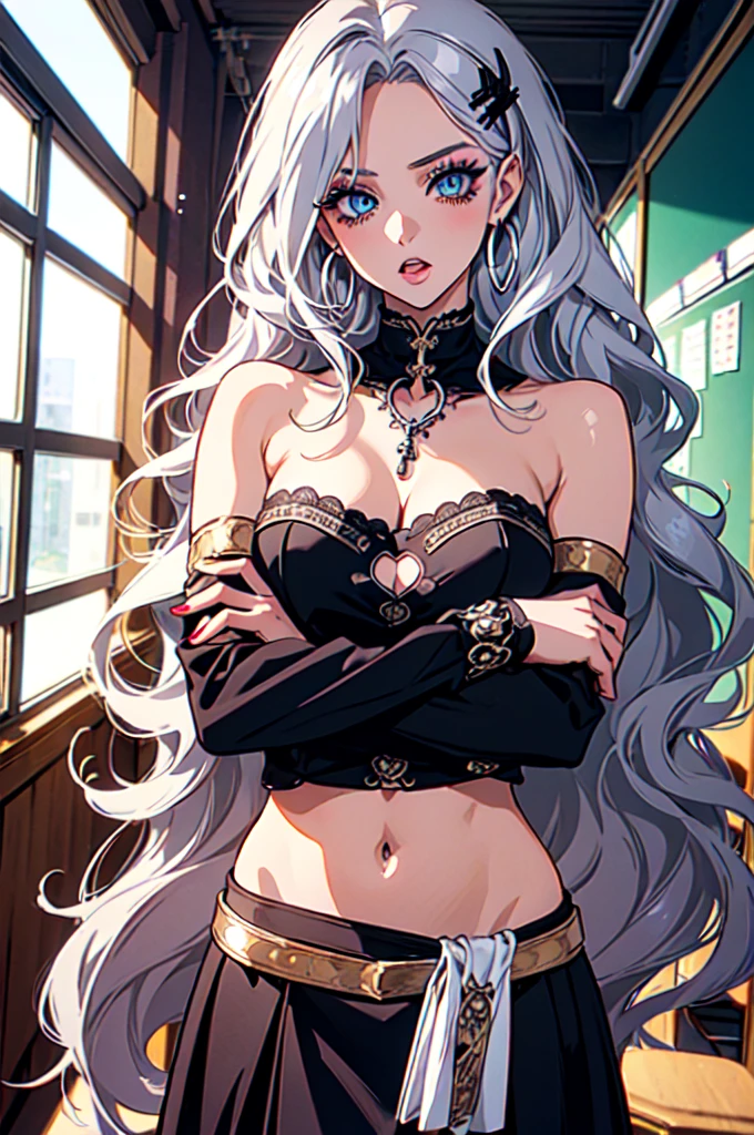 tmasterpiece,(tmasterpiece,top-quality,best qualityer),1girll, jewely,耳Nipple Ring,choker necklace,bangle, hoop earings, circle glasses,sun glasses, Long hair and long meat, Blonde hair,Black color hair,Silvery-white hair,Maroon hair, solo, ssmile, looking at viewert, (missionary , pov), Sat down, exteriors, daysies, nedium breen navel, dark skinned female, floral patterns, grinning smile,collars,Laser cloth,Sexy bikinaser,holy rays,gold foil,Gold leaf art,glitter drawing,Correct anatomy,Detailed face, Detailed eyes,Chest exposed,