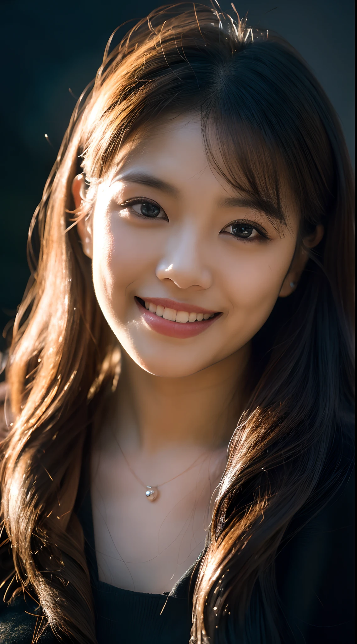 highest quality, epic realistic, ((in the pitch black darkness :1.4)), ((portrait:1.5)),(background: dark ) high contrast ,glorious picture, lowest lux, lighting face, she's comfortable, wearing nothing, , looks incredible, (8k, Raw photo, Highest quality),(epic realistic:1.5), a woman, face,(detailed eyes:0.8),(looking at the camera:1.4), (Highest quality), ( high contrast, deep shadows),Intricate details,cinematic,((skin:1.4)), (long dark hair:1.3), long hair, messy ,(Hdr:1.5),Detailed, colors, Superior quality, Masterpiece, Raw Photo (20-year-old, looking at viewer), beautiful, (wearing plain yellow shirt,), perfect, natural, perfect composition, portrait, perfect face, smiling expression, Captivating eyes, Bright details, Tight lips, (High Skin Detail),, (blue tint: 0.6), (sale: 0.8), (bloody: 0.7), Key lighting , (backlight: 0.5), Medium depth of field, Canon 5d, 50mm lens, f/4 apertures, (Ultra-detailed, Complex detail), sharp focus, soft colors, 8k, Absurd, 80mm, dark background, photography, smiling, pinay, filipina, medium boobs,