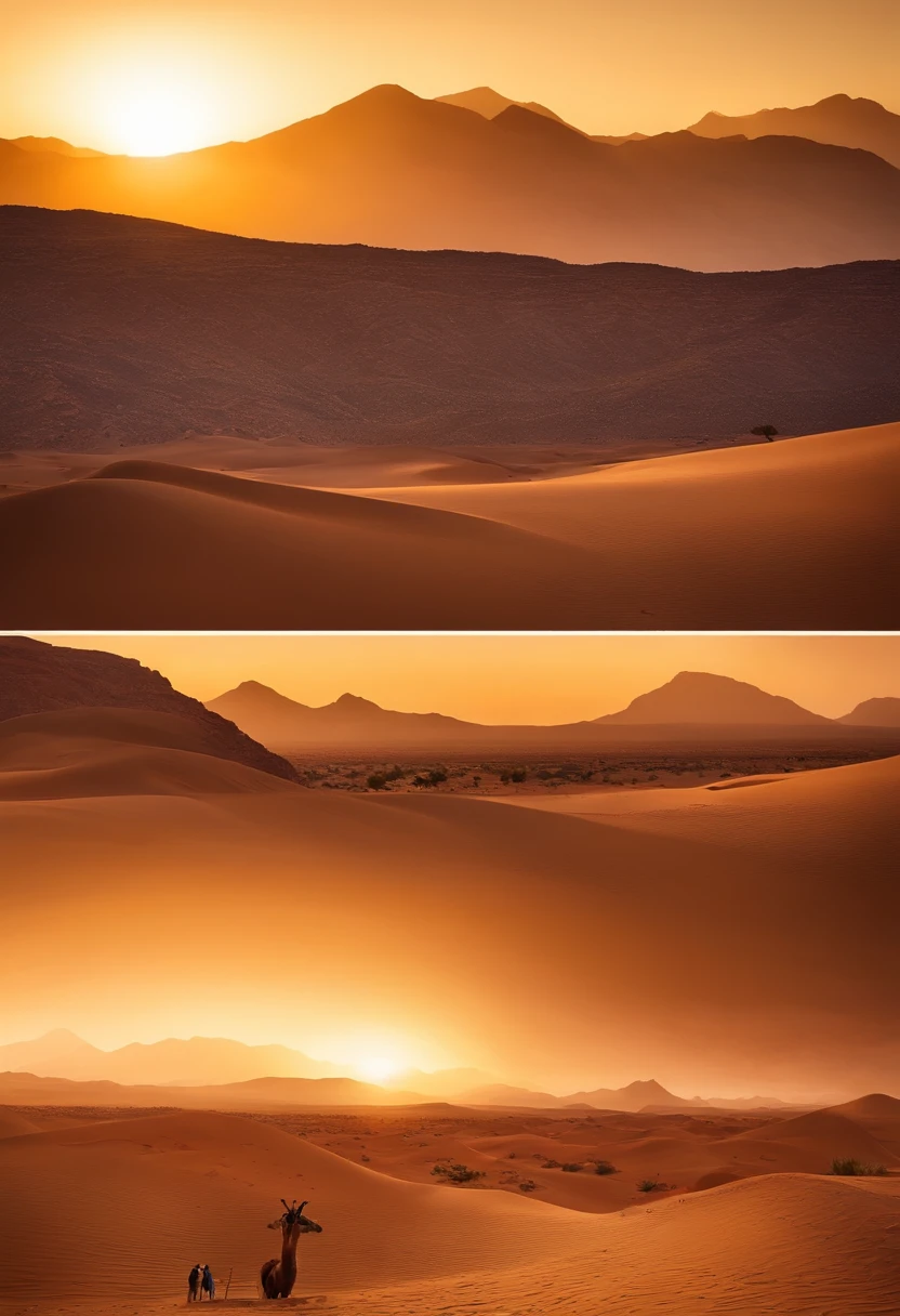 A desert，Half the sky，blue colors，starrysky，Native，high qulity，tmasterpiece，Hyper-realistic，Ultra photo realsisim，8K，super-fine，ultra - detailed，Ultra-wide angle of view，NOhumans，