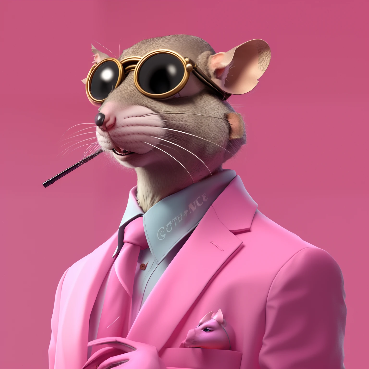 anthropomorphic gangster rat, an anthropomorphic gangster rat, an anthropomorphic rat, anthropomorphic rat, anthropomorphic mouse, mouse in clothes, 3d anthropomorphic rat, steampunk rat, portrait of a rat mad scientist