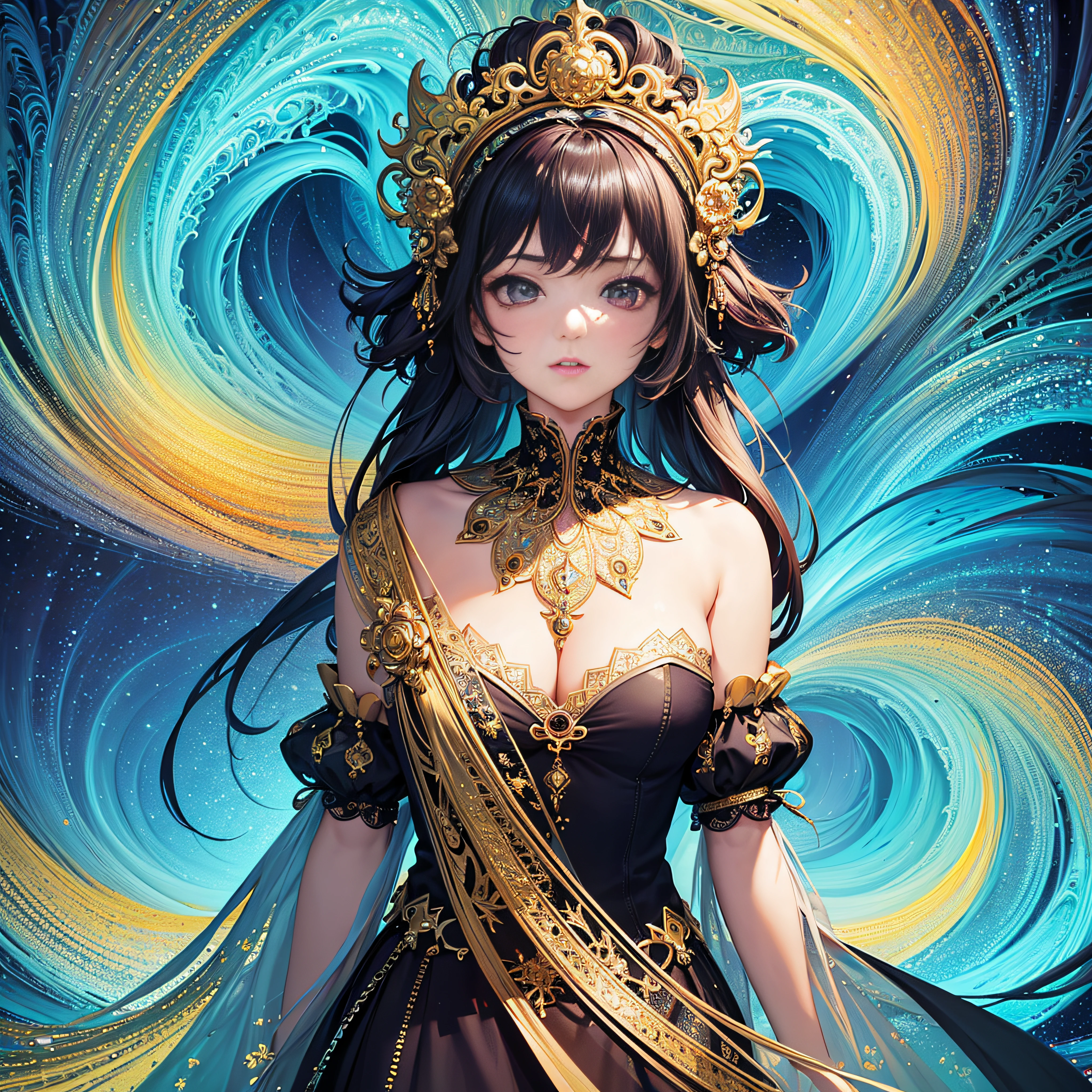 (masterpiece, top quality, best quality, official art, beautiful and aesthetic:1.2), (1girl:1.3), extreme detailed,(fractal art:1.3),colorful,highest detailed