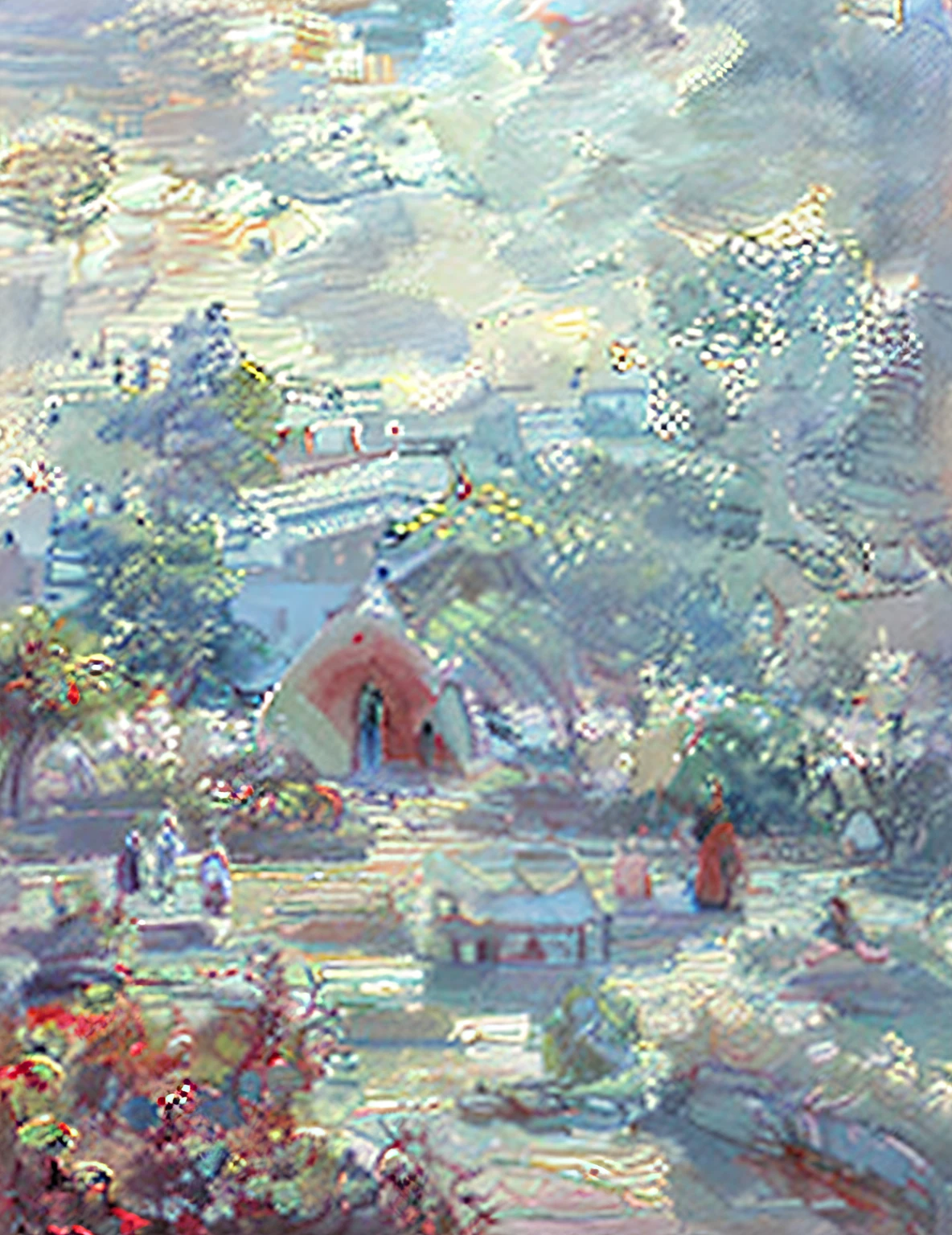 Milky white with a little bean red. The courtyard scenery of Time is just right.