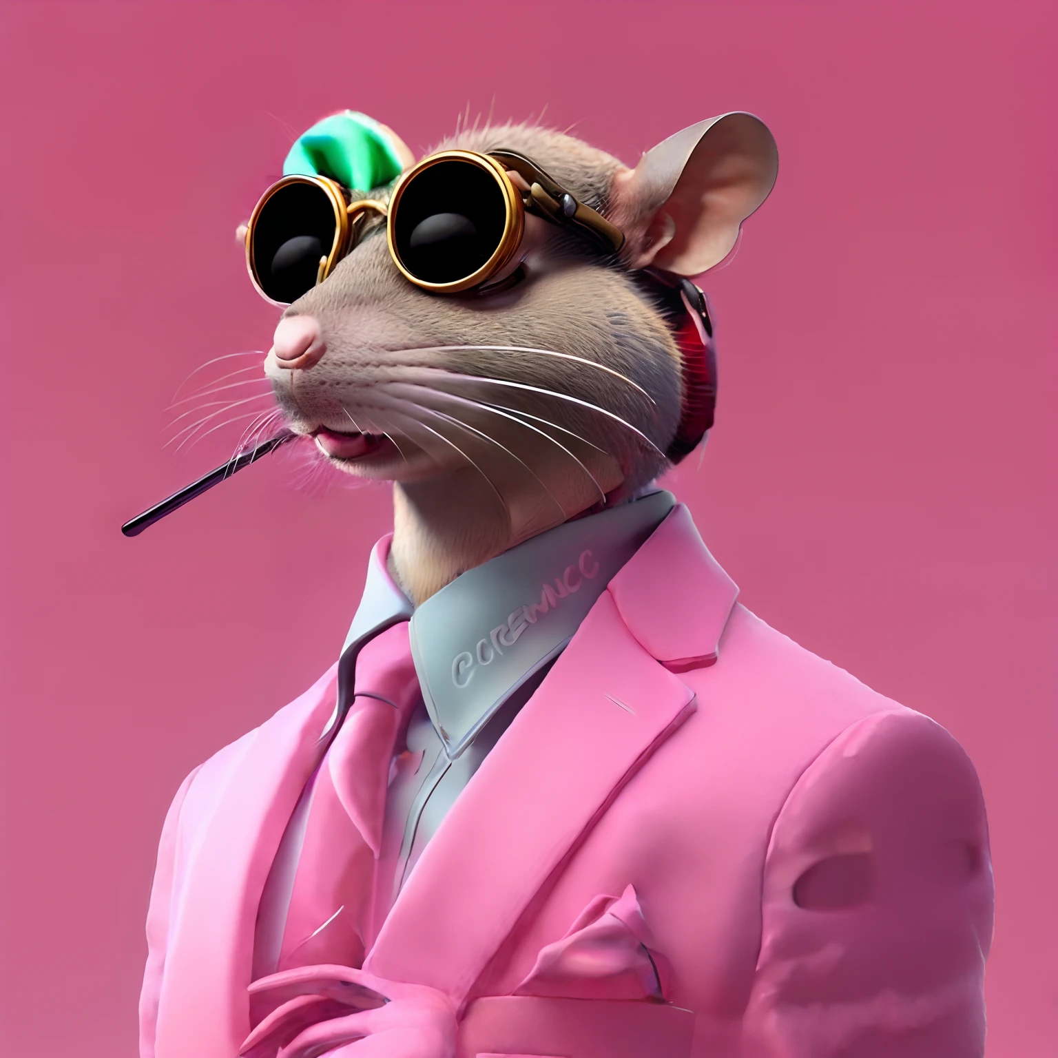 anthropomorphic gangster rat, an anthropomorphic gangster rat, an anthropomorphic rat, anthropomorphic rat, anthropomorphic mouse, mouse in clothes, 3d anthropomorphic rat, steampunk rat, portrait of a rat mad scientist