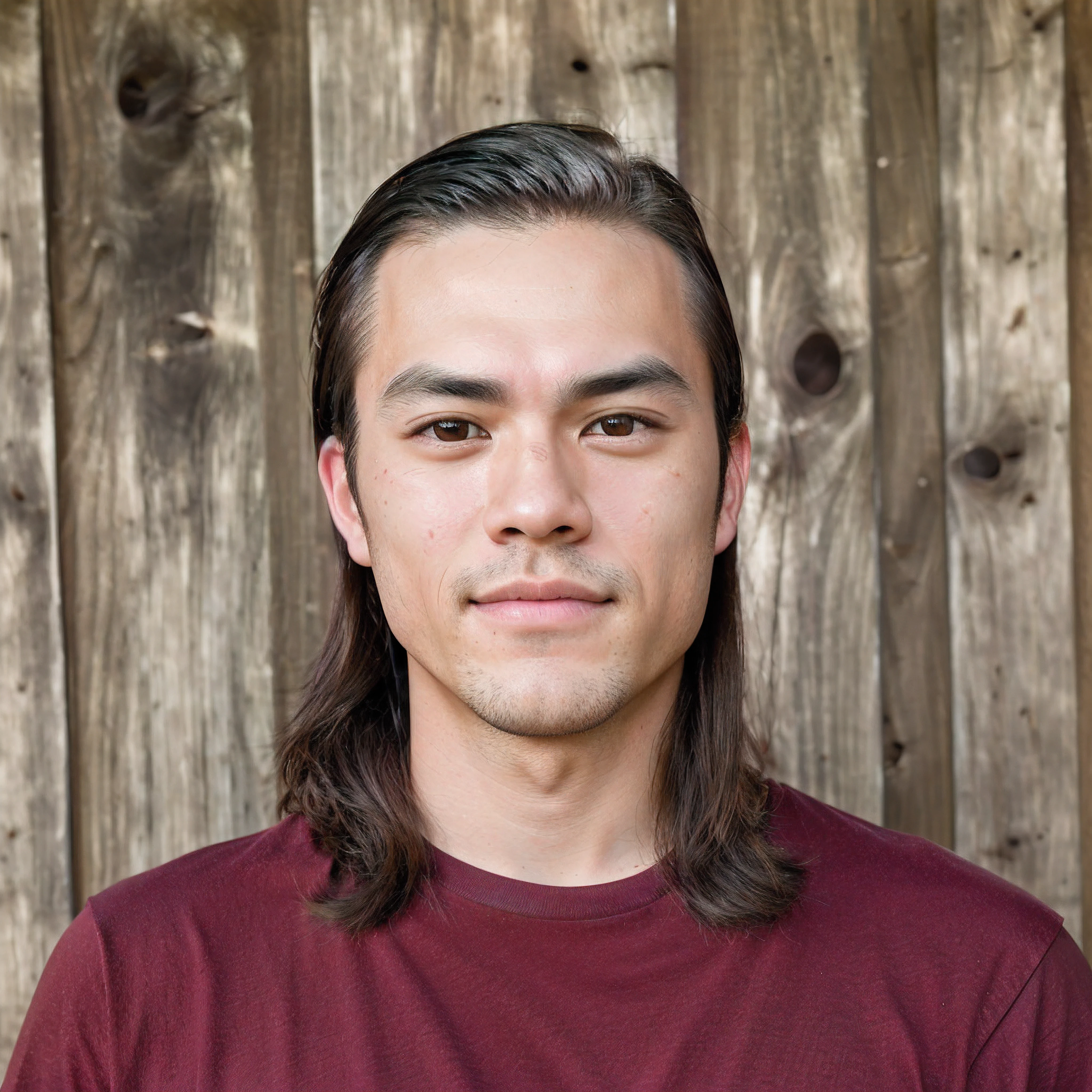Ultra Eye Detail, Ultra Detailed Skin Texture, Ultra Hair Detailing, снято на Canon EOS 5D Mark IV, снято на Canon EOS 1D X Mark III, studio lightning, korean masculine handsome man, Model appearance, dimples on the cheeks, dimple on the chin, Oak plank wall background, The guy is wearing a red t-shirt, Smooth skin, Pretty face, Blemish-free leather, sunny facial expression, handsome male idol face, ultra detailed asian eyes