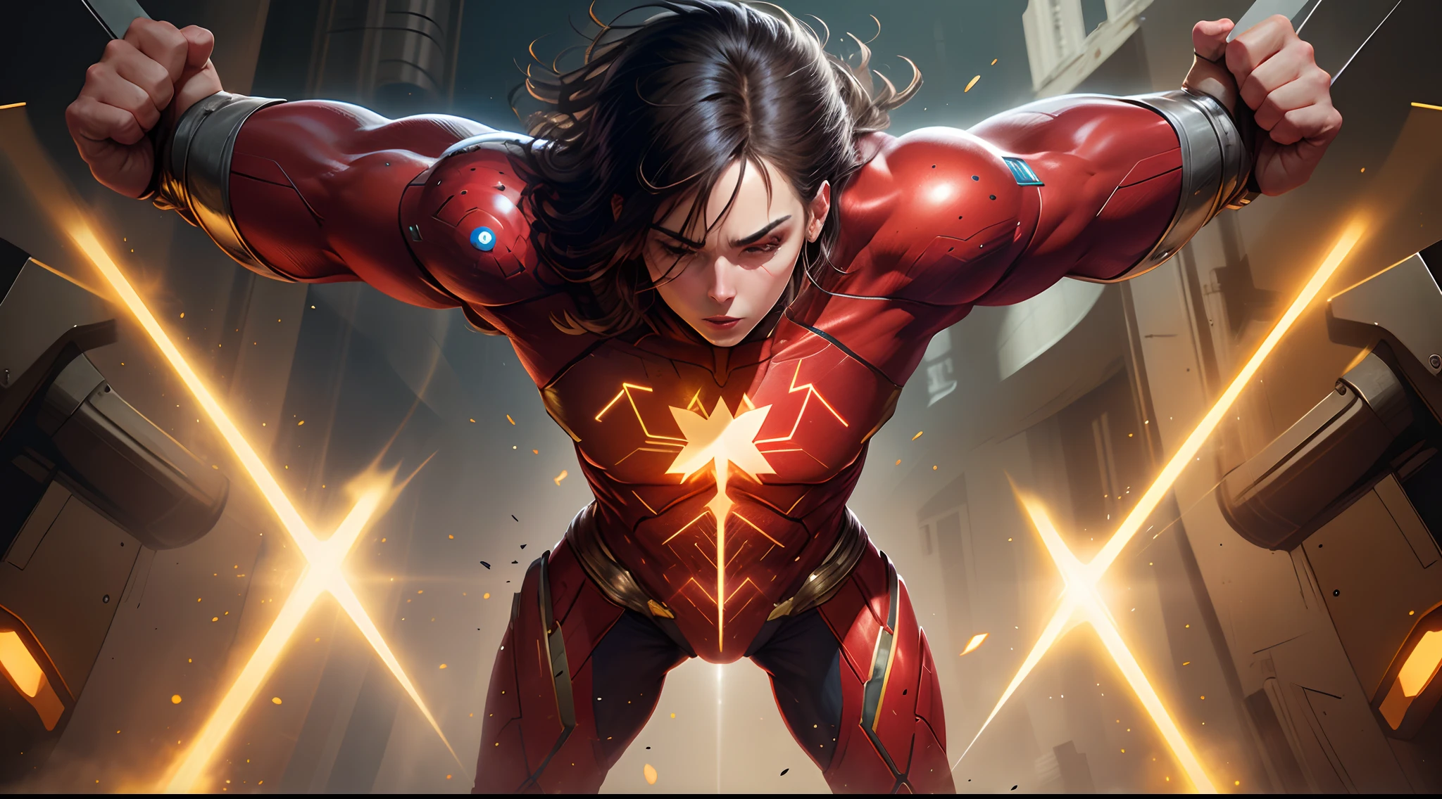 superhero that wears red and uses lasers