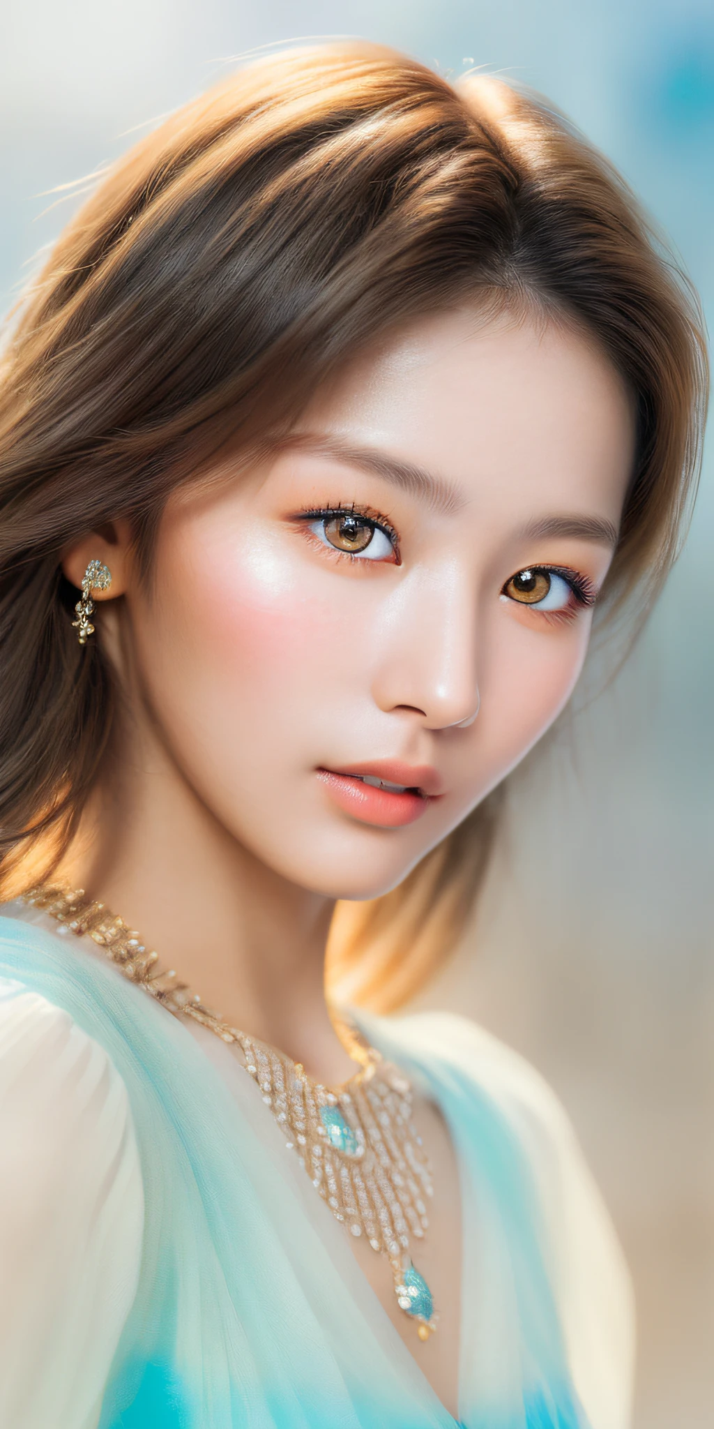 (26-year-old girl:1.3), 独奏, (((extra detailed face)))), ((extremely detailed eye and face)))), beautiful finely detailed eyes, ultra-detailliert, Beautiful and beautiful, Beautiful fece, ​masterpiece, top-quality, Original, ​masterpiece, ultra fine photos, top-quality, 超A high resolution, Realistic realism, sunlights, Amazing beauty,, delicated face, Vibrant eyes, (from the front side)、A detailed face、highlydetailed skin、realistic skin detail、Visible Pore、Clear focus、Volumetric fog、8K UHD、Digital SLR、hightquality、film grains、fair white skin、