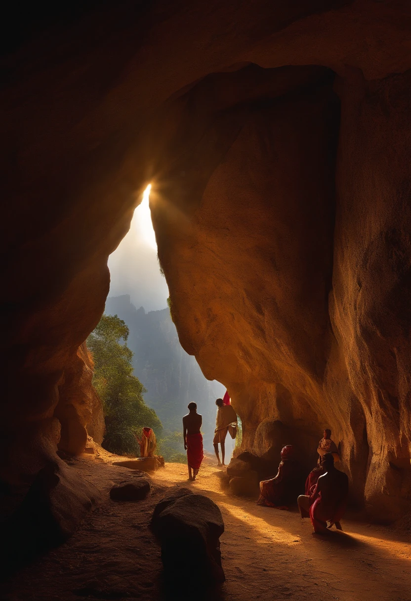 primitive people living in caves