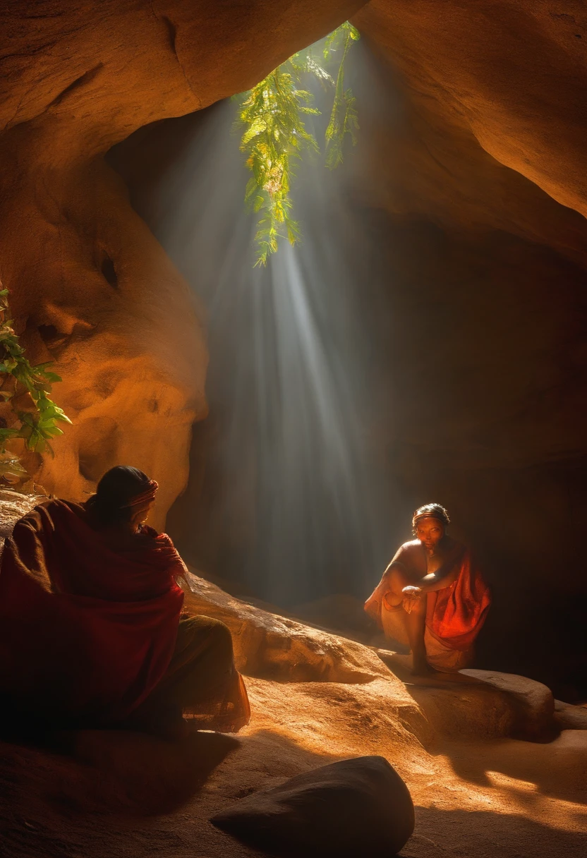 primitive people living in caves