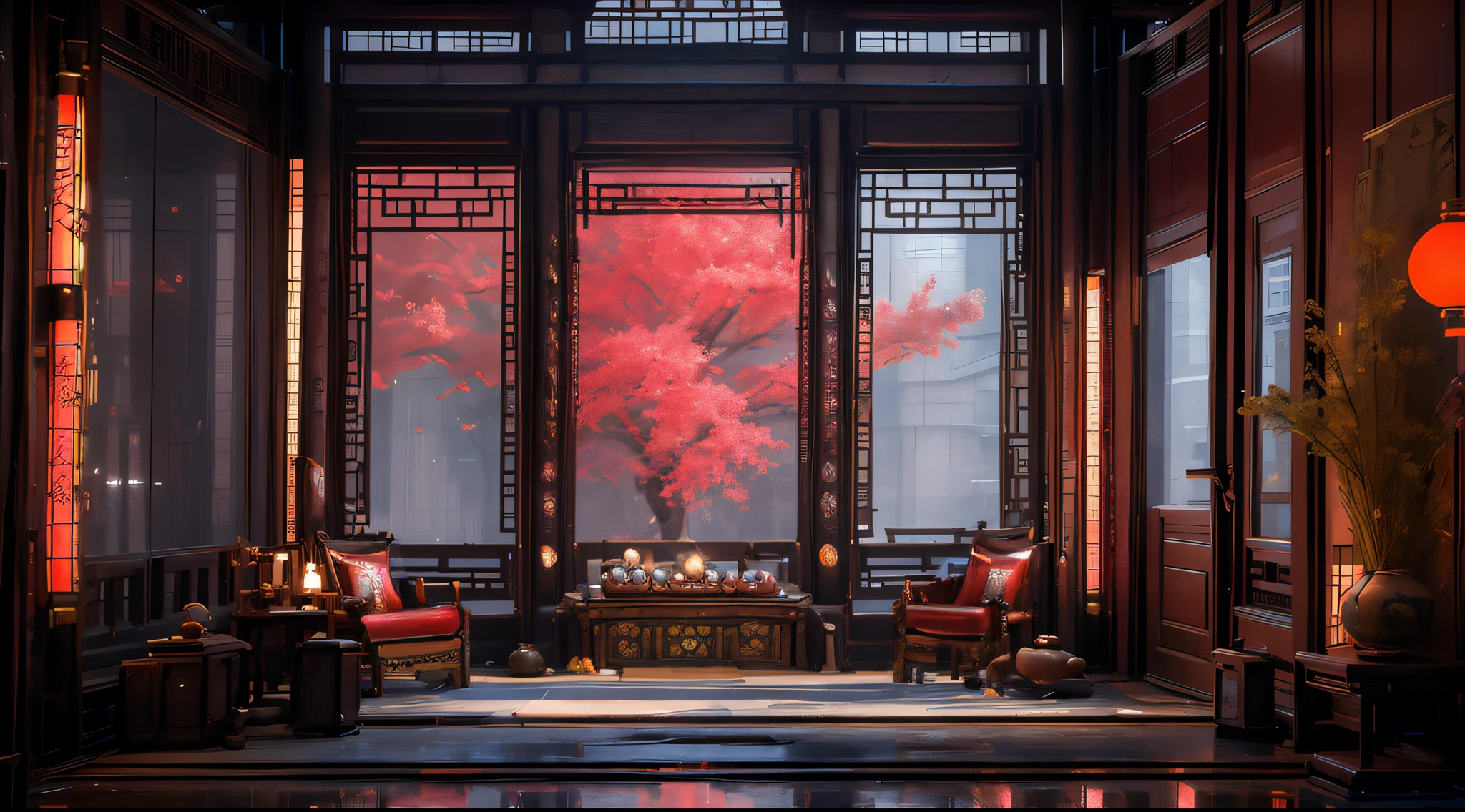 A dragon chair with intricate carvings, ornate dragon head armrests, and luxurious velvet upholstery, a row of vibrant red lanterns hanging above, casting a warm and inviting glow, an arched doorway in the background with beautiful stone carvings, creating a sense of grandeur and mystery.

(best quality,4k,8k,highres,masterpiece:1.2),ultra-detailed,(realistic,photorealistic,photo-realistic:1.37),vivid colors,portraits,sharp focus,HDR,studio lighting,dragon scales,velvet upholstery,carved wooden frame,gold accents,royal emblem,emerald green eyes,exquisite craftsmanship,ornate dragon head armrests,red silk tassels,detailed lantern paper,captivating ambiance,arched doorway,majestic stone carvings,ancient architecture