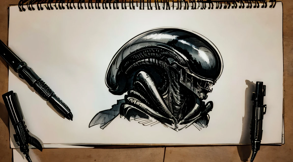 sketches of a xenomorph