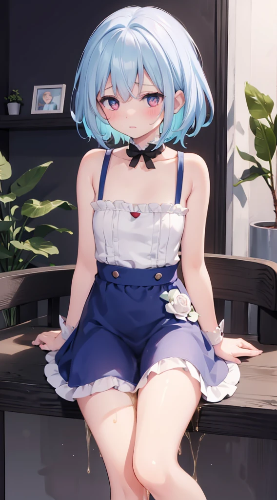 clay, blush, smile, Usual clothes, White and Blue clothes, White e Navy Blue Hat, Glasses, Combat Uniform, , The back is very smal, Lolita, Small breasts, Show me your armpits, exterior: 14 years old, Shoulder avicle is visible, Sexy thighs, Beautiful feet, Usual hairstyle, highest quality, High resolution, unity 8k wallpaper, (shape:0.8), (Beautiful and beautiful eyes:1.6), Highly detailed face, Perfect lighting, Extremely detailed CG, (Perfect hands, Perfect Anatomy), (Green Hair:1, Short Hair:1.2)