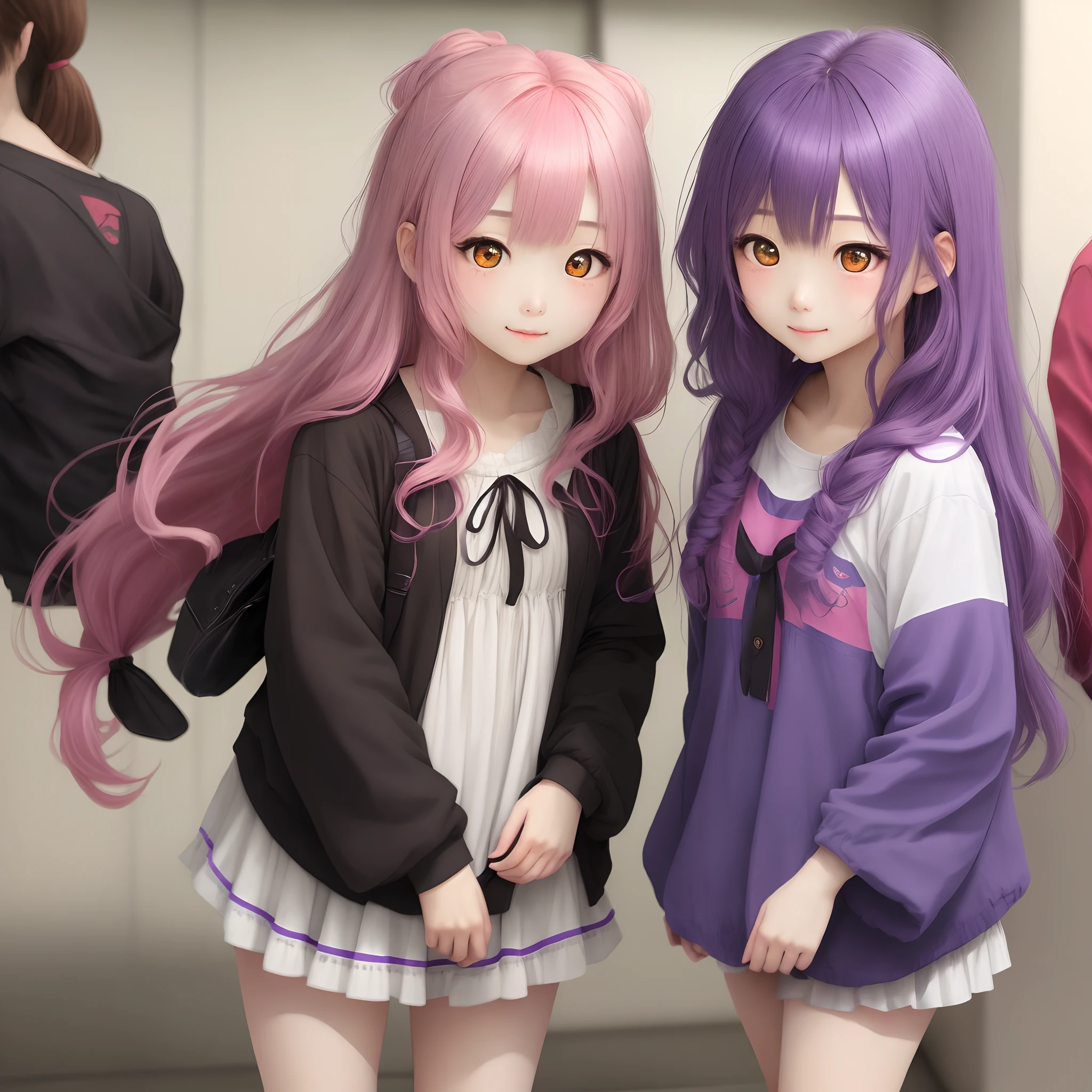 Pink hair twin tails