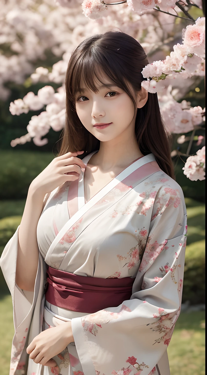 (Photorealsitic:1.4), (Top image quality:1.0), (超A high resolution:1.0), 8K, Raw photography, (masterpiece:0.2), (pureerosface_v1:0.5)、(Best Quality Detail:1.2)、realisitic、8K UHD、hight resolution、(1girl in:1.2)、The ultra-detailliert、High quality textures、intricate detailes、detaileds、Very detailed CG、High quality shadows、Detail Beautiful delicate face、Detail Beautiful delicate eyes、depth of fields、Ray traching,1girl in, japanaese girl, Cute, slender, Floral kimono,Floral scrunchie, Beautiful skin, Facing the front,, Stand upright and say thank you,Align your hands elegantly,Smile faintly The Land of Japan,Japanese garden,Luxury Japanese-style room, skyporn, Magic Hour, (Realistic:1.3), Finely detailed, quality, (masutepiece:1.2), (Photorealistic:1.2), (Best Quality), (Intricate details), Dramatic, Ray tracing, photograph, +Lola