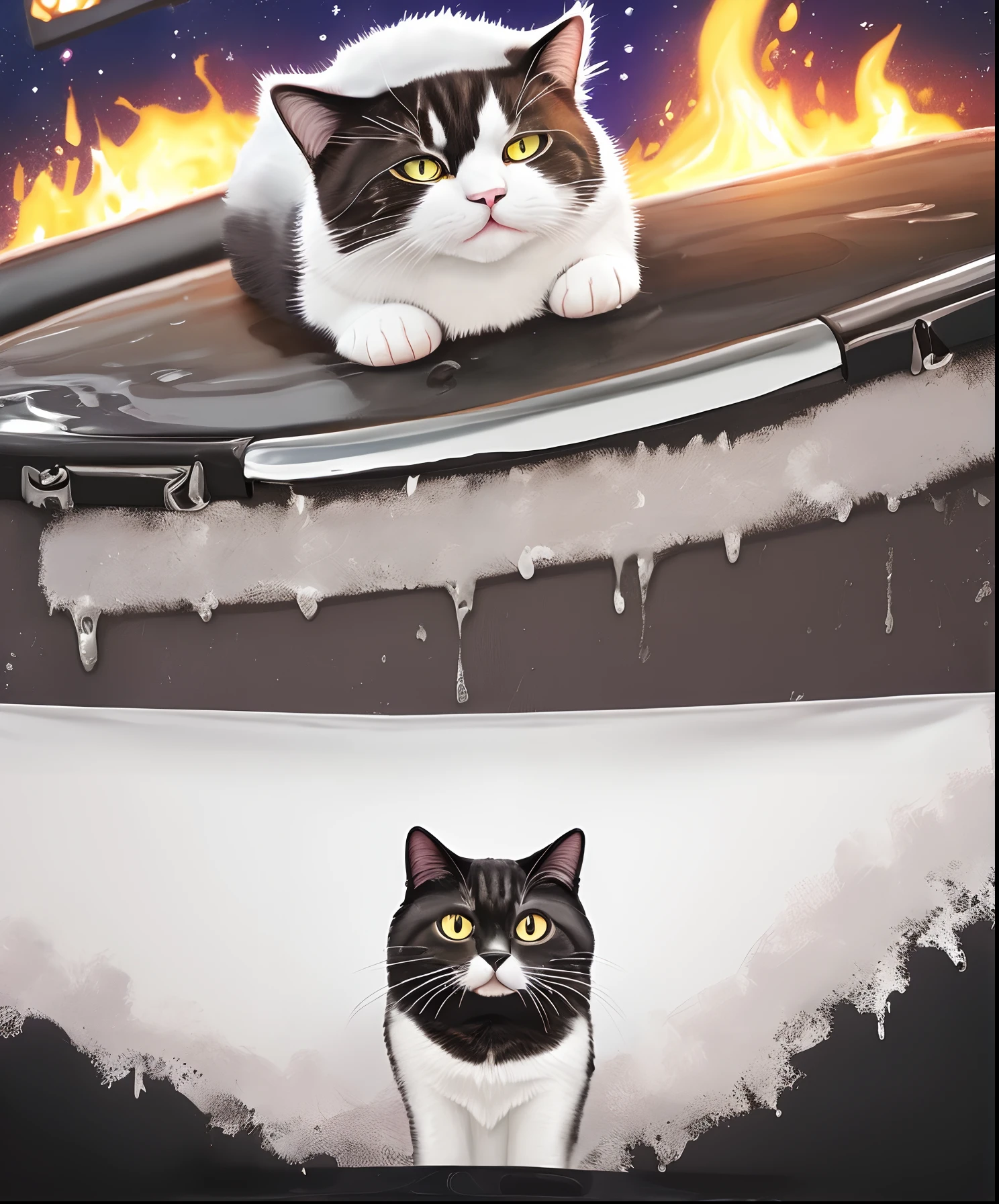 Twitch baner with melting cat