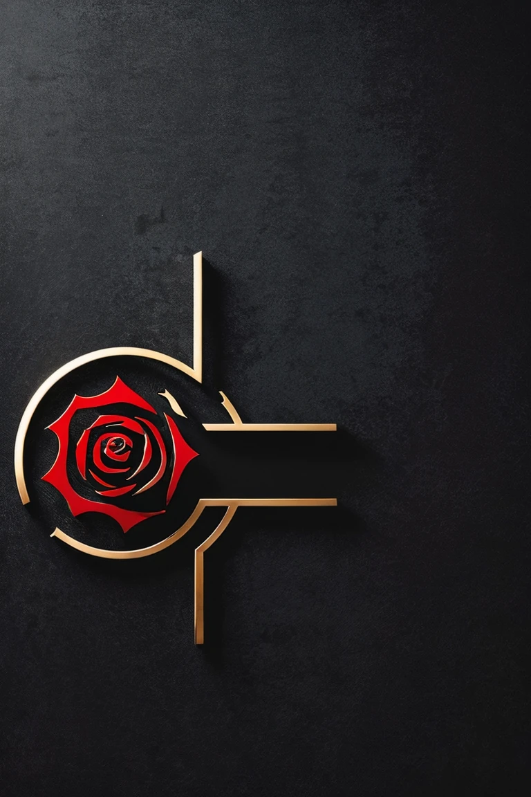 Symbol of fire and burnt roses,gray, black& red,Symbol logo,Designed by Leonardo