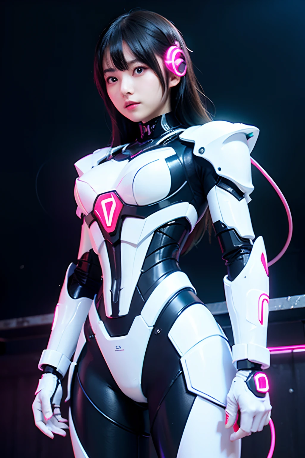 masterpiece, best quality,
1girl,ives girl,Mecha,beautiful lighting,(Neon Light:1.2),(Night:1.5),