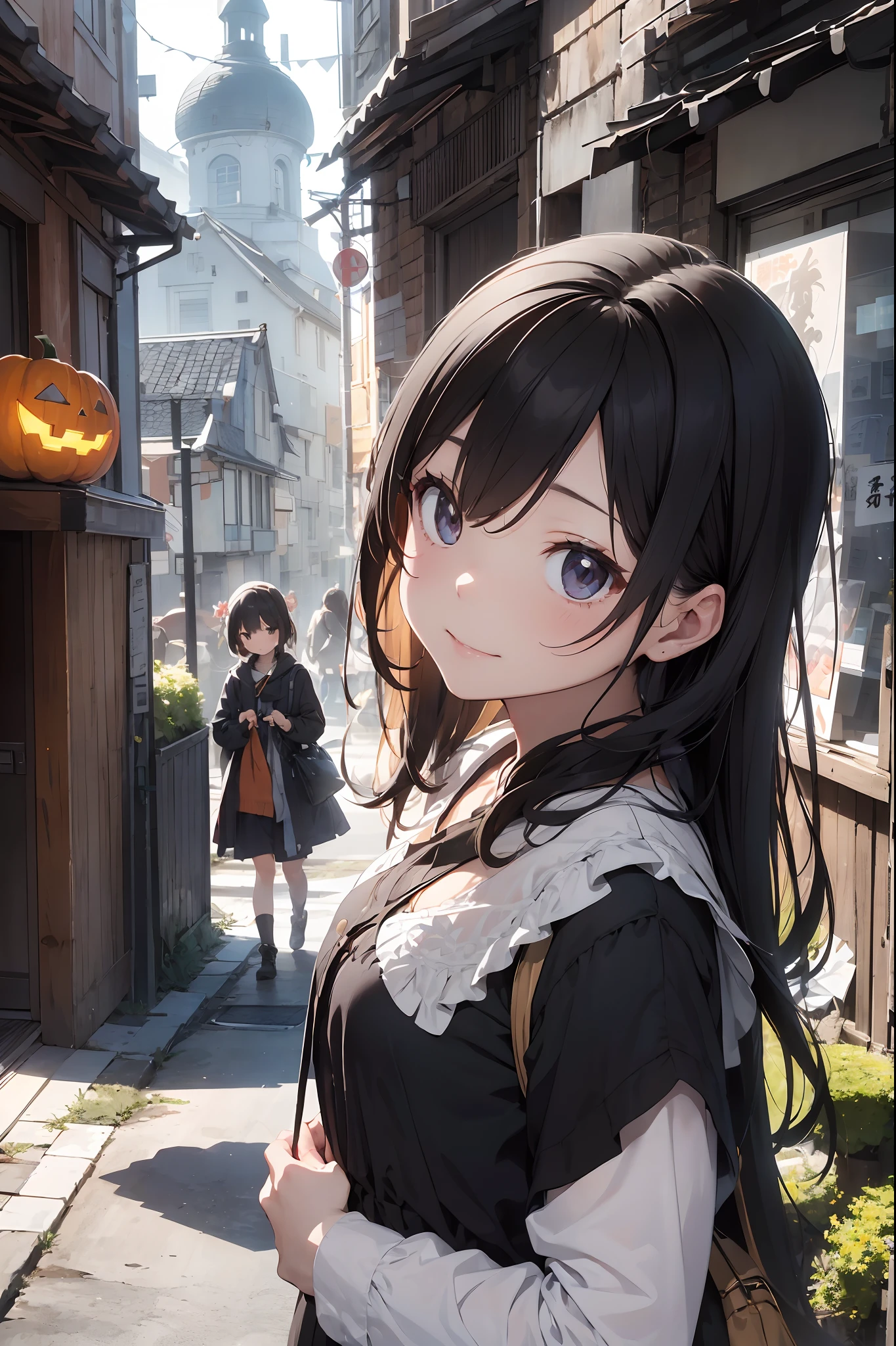 titles:「Fantasy Halloween Night」

size: In 16K resolution、You can draw on a vast canvas。

composition: A beautiful woman stands in the center、A fantastical and detailed Halloween scene surrounds her。She is smiling at the camera.、Fantastic elements are scattered around it。

人物: Woman ruffles her long hair、Wearing an elegant Halloween costume。Have a bit of a strange vibe tonight。

Background with: The background is three-dimensional and detailed.、There is imagination、Every detail is meticulously finished。Unevenness of deterioration over time、The colors are realistically reproduced.、Natural light sources illuminate the entire landscape。

: The colors are rich, yet、It has a dark atmosphere like Halloween.。 Women's costumes and hair、Painted in a color that makes her stand out、It contrasts with the dark color of the background。

Texture and material: Castles and trees in the background々、Flying bats, ghosts, etc.、All elements are depicted with realistic textures and materials.、The unevenness and color of aging are also realistically reproduced。

The light source: A natural light source illuminates the entire landscape.、We value women's beauty even more.。

Special elements: Outlandish ideas are injected throughout the work.、It has a charm that draws the viewer in.。 Flowers, birds, winds, moons, Shinra, all things, etc.、Japan's aesthetic sense is also incorporated.、They create their own view of the world。

This work is、Its high-quality depictions and outlandish ideas、Realistic textures and materials、How to use natural light sources and shadows、And with a composition that focuses on a beautiful woman in the center、It has the potential to win prizes in illustration contests。