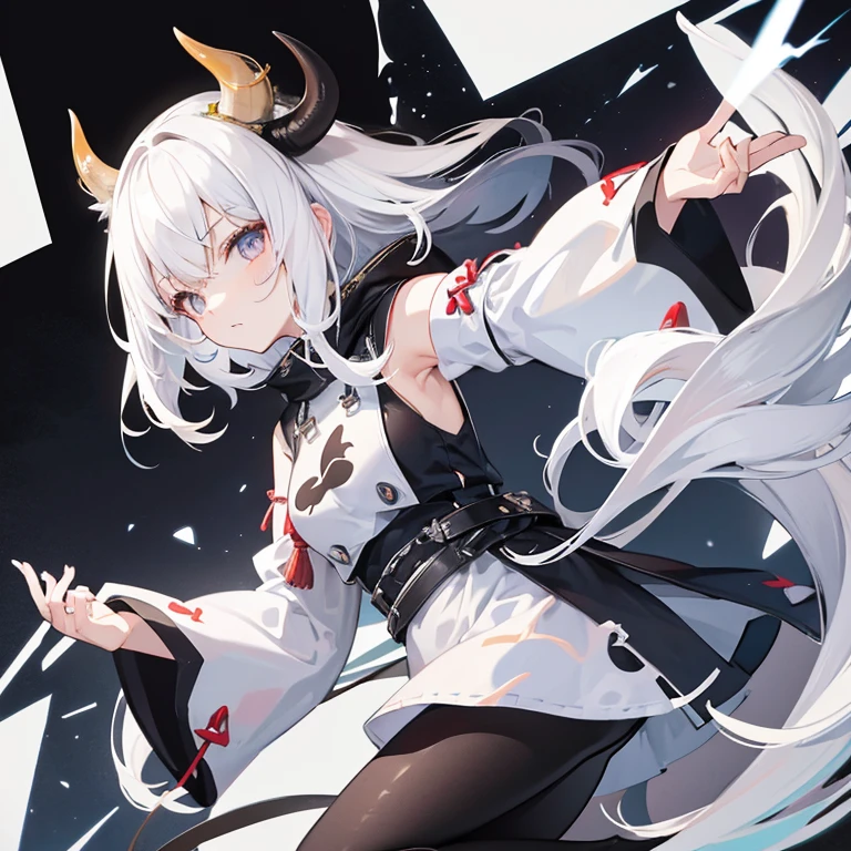 a girl，Sheep&#39;s horn, full color,  long white hair, Red眼睛 ，Eyeliner, immerse in water, black transparent clothes, Red, open air, Rose, night, ruins, Butterfly，back view，big asutt close-up，camel toe