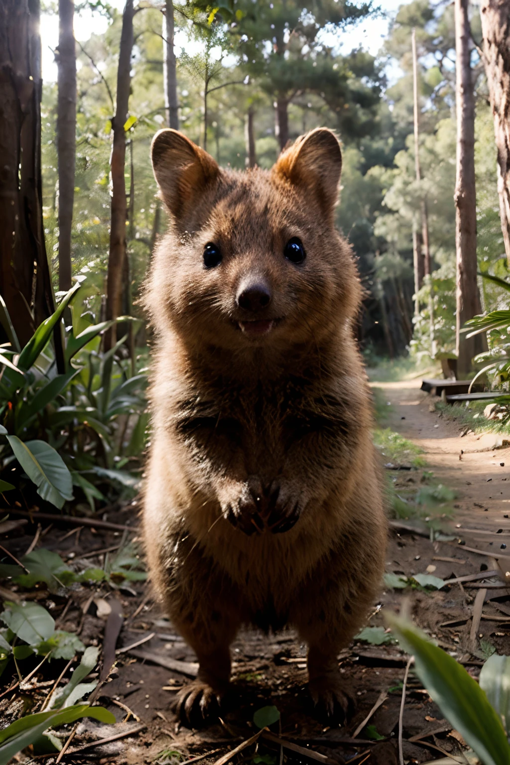 Cute quokka in the forest
