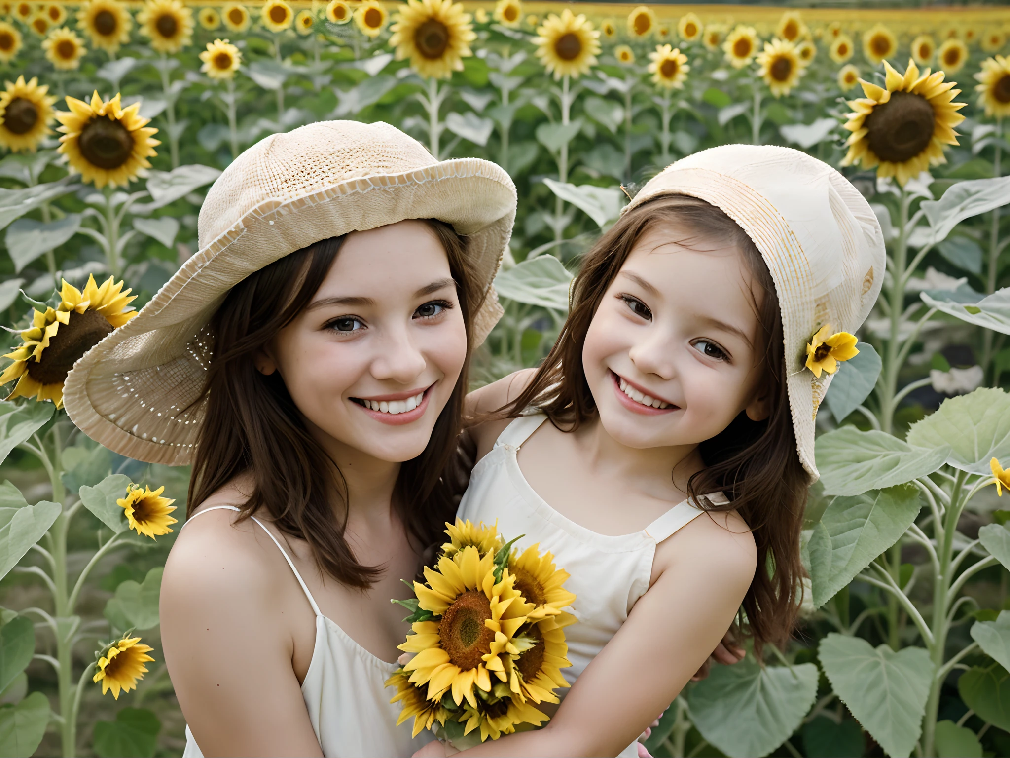 woman, hat, , flower, flowers, beauty, sunflower, summer, smile, person, people, happiness, kid, ing, smiling, face, nature, fashion, field, baby, fun, one, yellow, holding, family
