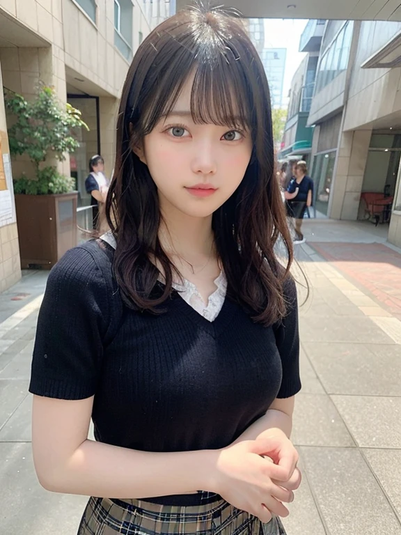 Group photo of three close friends, portrait of a japanese ,(Best Quality,4K,8K,hight resolution,masutepiece:1.2),Ultra-detailed,(Realistic,Photorealistic,Photorealsitic:1.37),cute-style,dian,Dribbling High Detail 8K,Studio Lighting - V 6, Random cute pleated skirt,Randomly cute clothes, Random Faces, Random curly hair, bangss, bare-legged