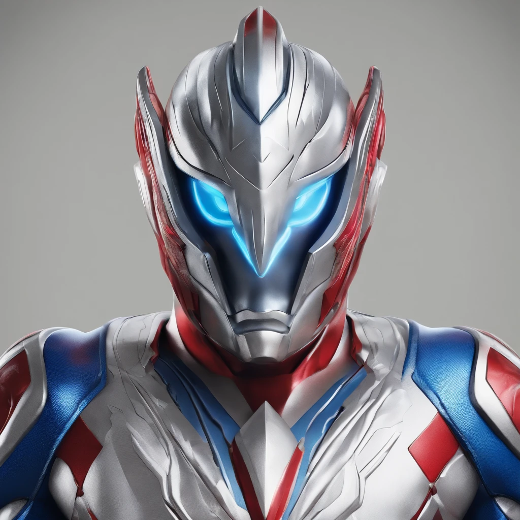 Portrait of Ultraman ， （Best quality， tmasterpiece）， 1人， looking at viewert， face guard ，cobweb， Story background， upper part of body， Contemporary，Ultraman Tiga clothing。[dot paper effect]