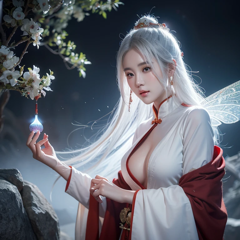 ancient Chinese style mythology，Fantasy novels，Beautiful CG monk，Chinese woman，White-haired witch，fairy woman，Large ，big assa，ultra HD wallpaper