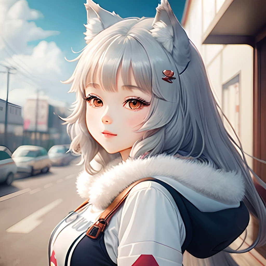 wolf cute girl anime fluffy