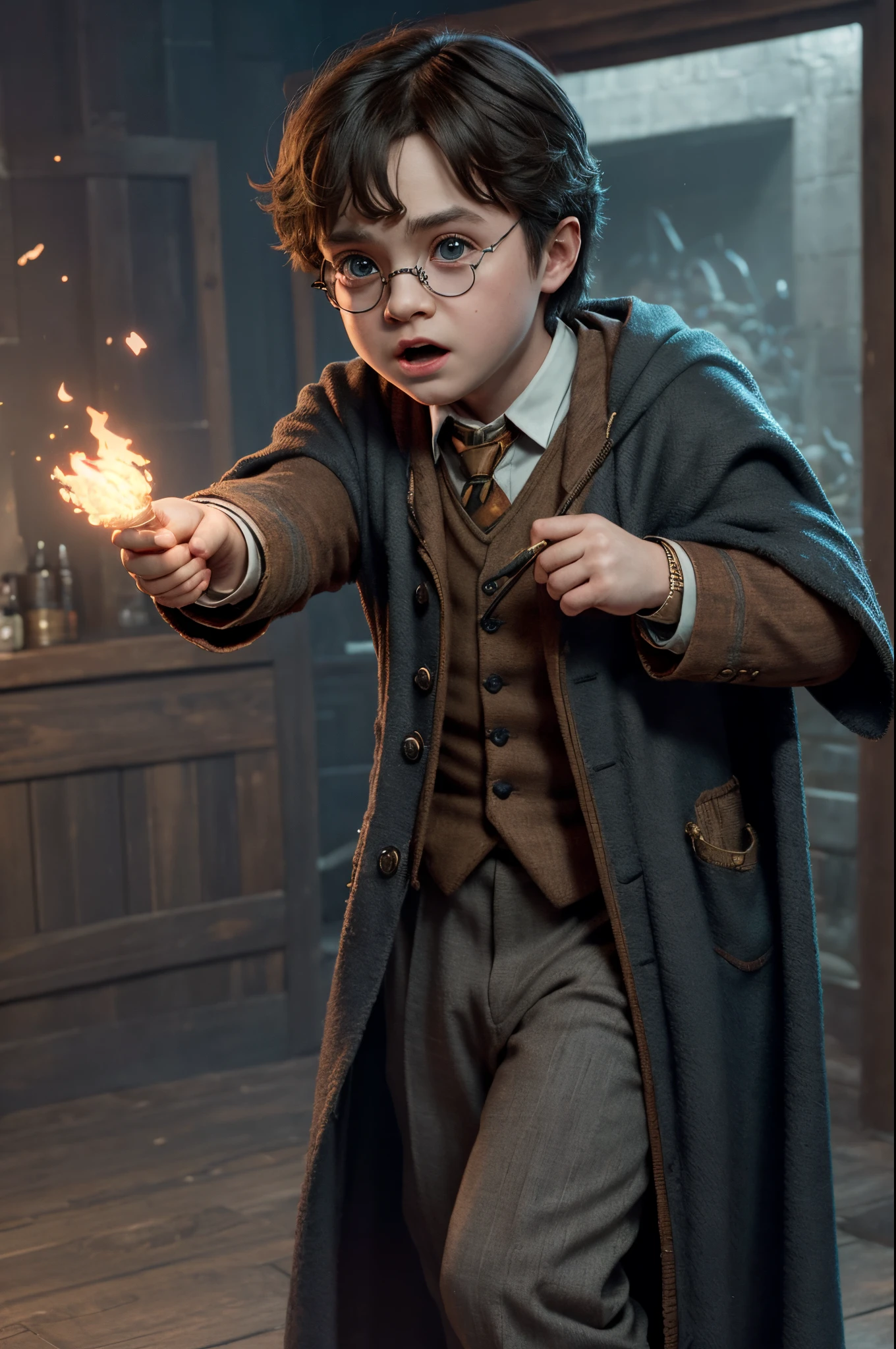 (cbzbb:1.25), Harry Potter, from Harry Potter movie, illustration, artstation, CGI_Animation, full body,8k, 32k, hdr, sharp focus, enhanced,