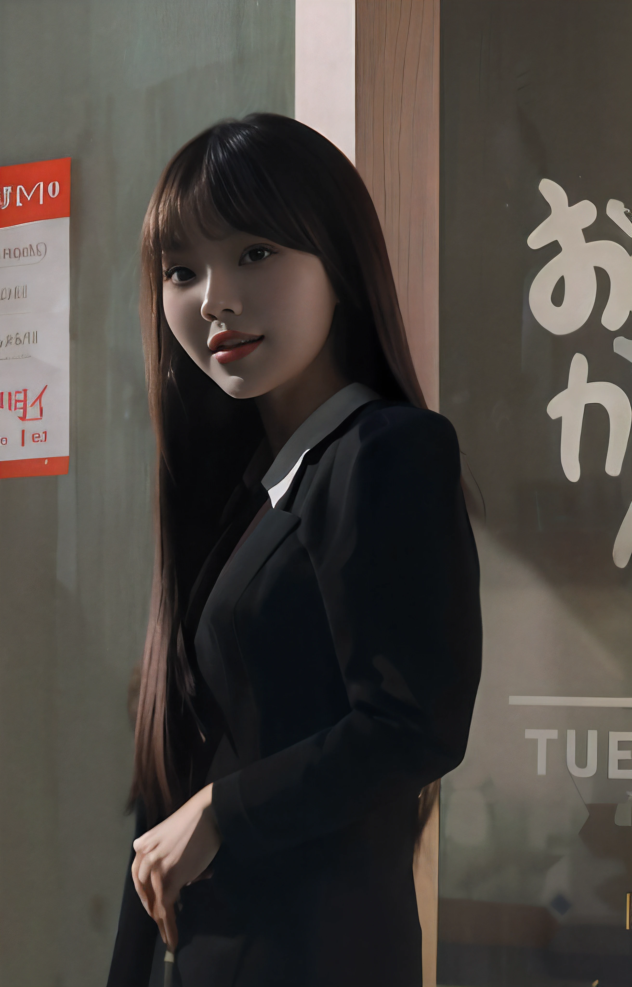 there is a woman that is standing in front of a wall, Lee Ji-eun, lee ji eun, Nam Jae-yeon, Cui Xianhua, sun yunjoo, Park Jimin, korean artist, Yin Shishan, jiyun chae, Shin Min-jung, Jung Sang-soo, Kim Tae-joon, gongbi, Huang Shishi，Good teeth