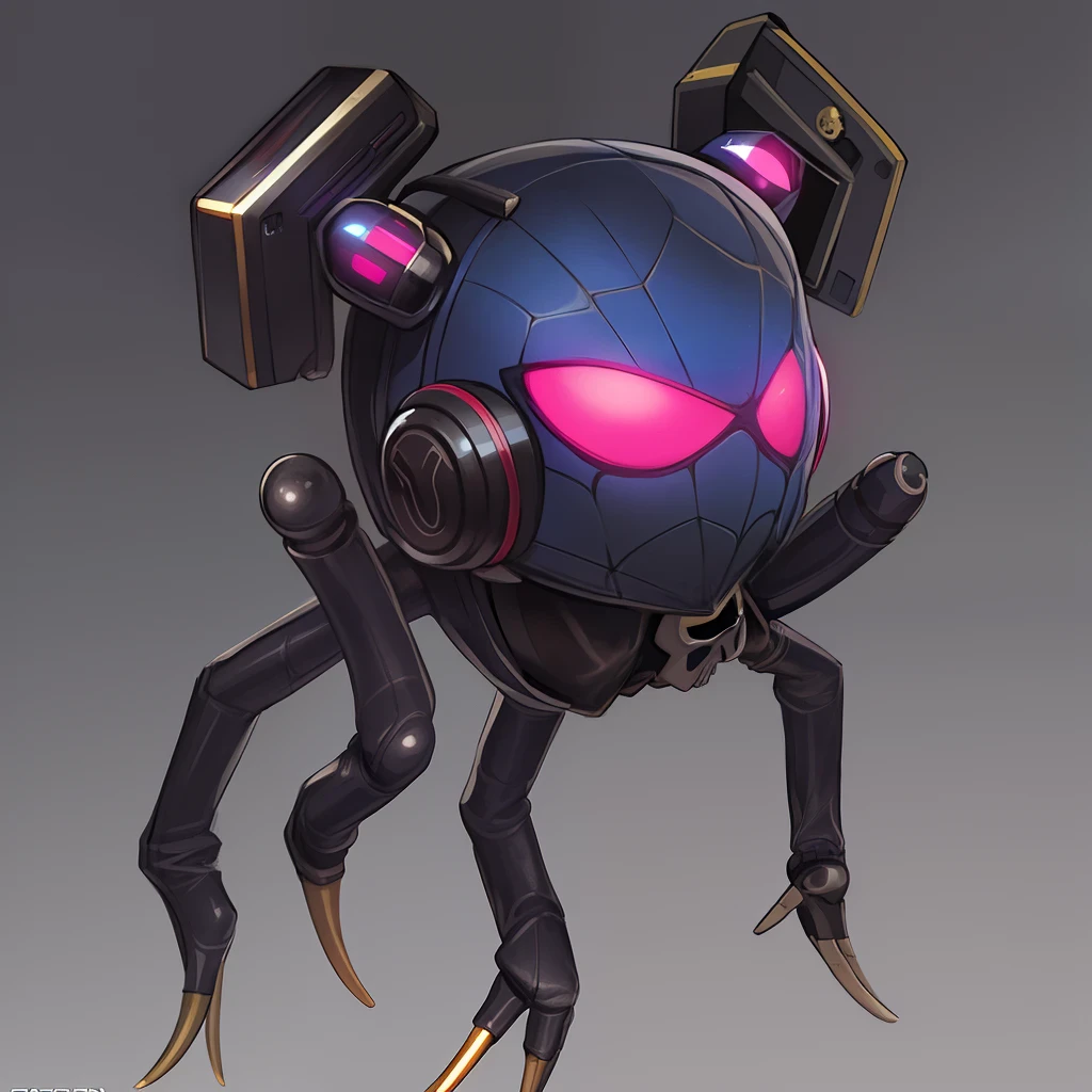 spider headphones,cartoony,adolable,cyber punk perssonage,gameicon,(Works of masters)