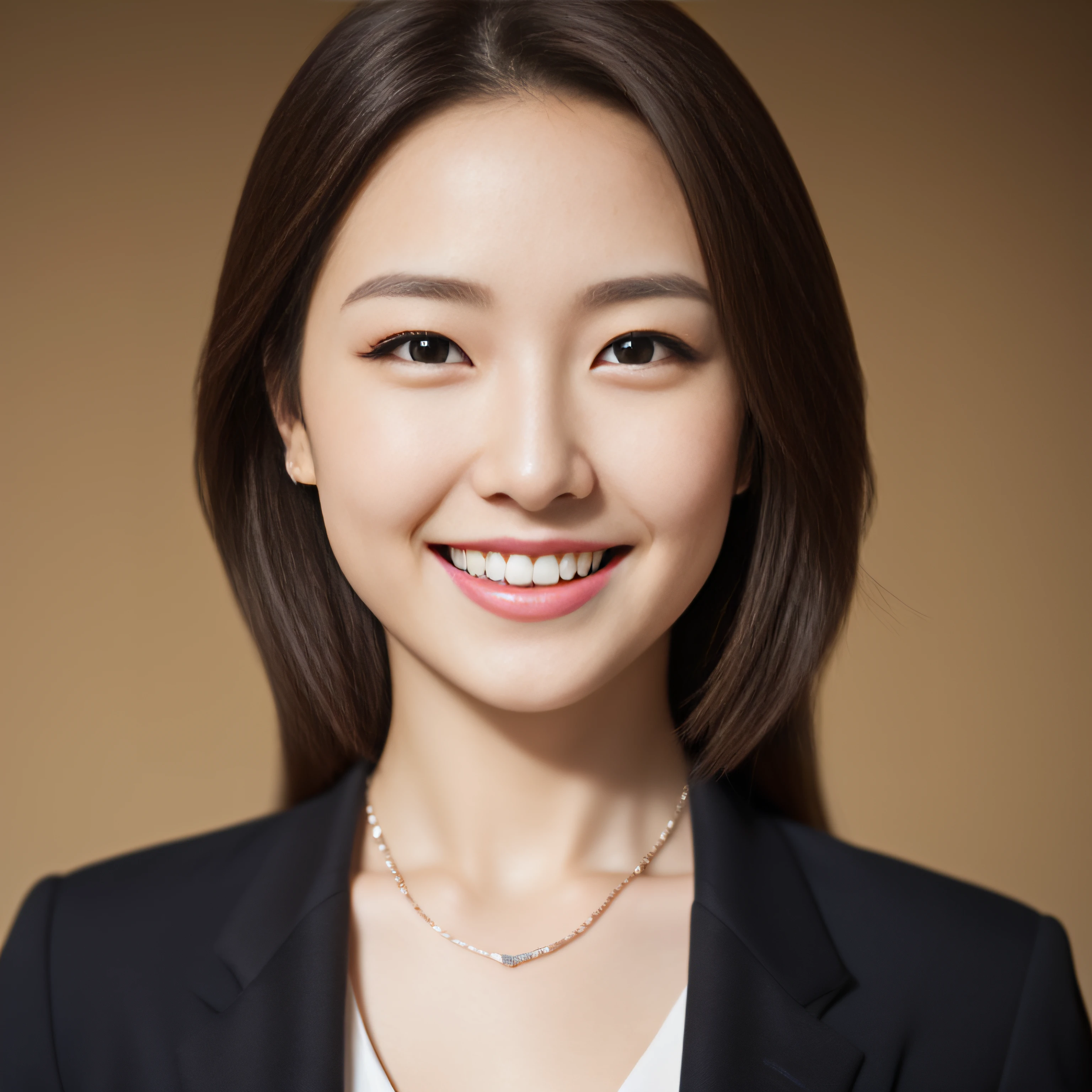The face is a hostess、Wearing a business jacket、Sexy face、hiquality、A hyper-realistic、healthy、Smiling expression、Slender perfect figure、Japan beauties、beautidful eyes、face perfect、Beautiful skin、Plain background、a necklace、piercings