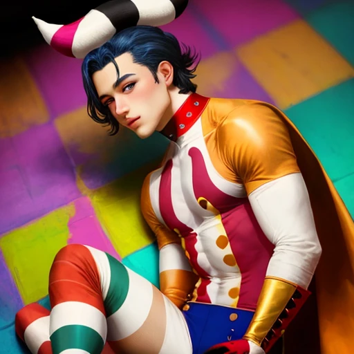 Long hair harlequin guy