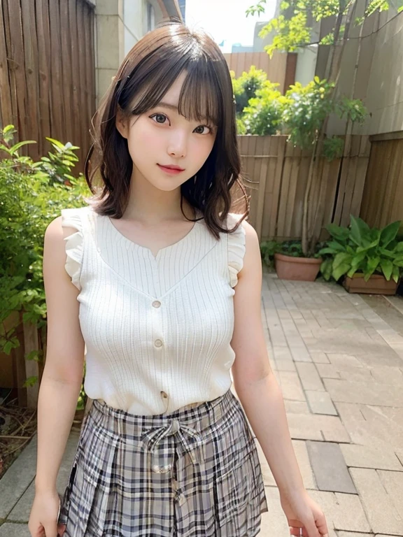 NSFW、​masterpiece、high-level image quality、1girl in、japanes、10yaers old、Alone、beautiful countenance、full body Esbian、slender、very small boobs、chopping board、Juvenile body shape、School Uniforms、AHE Face、White panties、half-opened mouth、A smile、a park、Sit on the lawn、Flip up the skirt to show panties、show breast、Erotic posture、Pleasant face、The correct number of limbs、