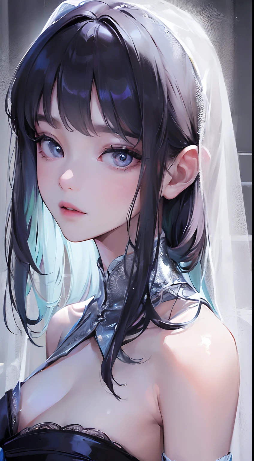 ((dim light, soft lighting, night scene):1.6), Best Quality, Masterpiece, Illustration, (Realistic, Photorealistic: 1.37), Stunning, Fine Detail, Incredibly Ridiculous, Huge File Size, Super Detailed, High Resolution, Extremely detailed CG uniform 8k wallpaper, ray tracing, nsfw, 1girl, full body, glamor portrait of a slim petite young Korean woman who has some floating transparent glittery veil covering certain parts of her body. She has transparent glowing fairy wings on her back, ((((facing viewer)))), outdoors:1.3,