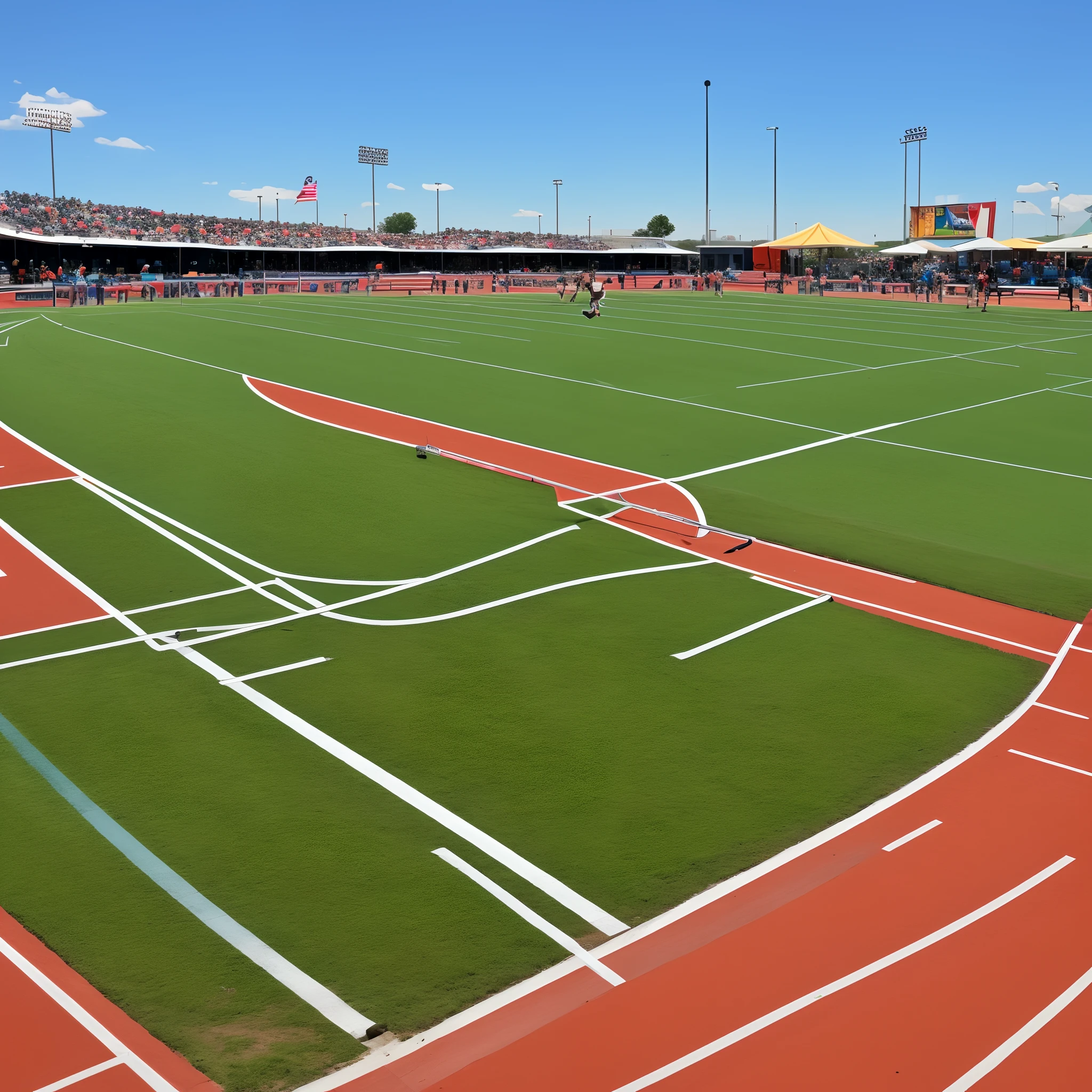 Venue for track and field competitions Lots of spectators