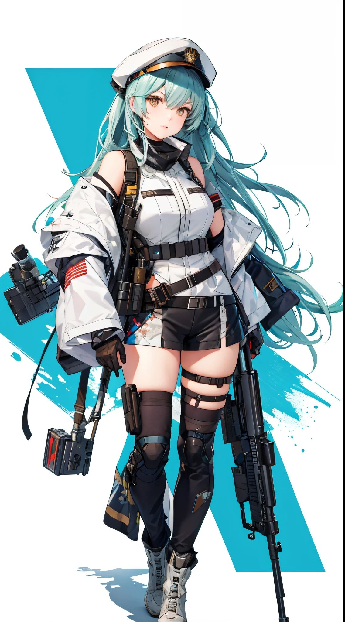 a close up of a person with a gun and a hat, fine details. girls frontline, from girls frontline, m4 sopmod ii girls frontline, girls frontline cg, girls frontline style, cushart krenz key art feminine, girls frontline universe, girls frontline, mechanized soldier girl, from arknights, azur lane style, from the nikke goddes oof victory videogame, character privaty