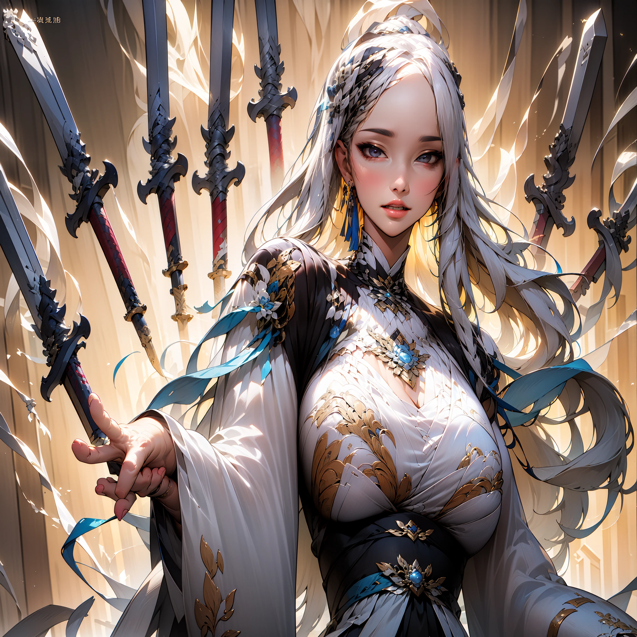 wanjian, multiple weapon (glowing weapon)
official art, unity 8k wallpaper, ultra detailed, beautiful and aesthetic, masterpiece, best quality, photorealistic, (zentangle, mandala, tangle, entangle), extreme detailed, dynamic angle, the most beautiful form of chaos, elegant, a brutalist designed, vivid colours, romanticism
zhongfenghua