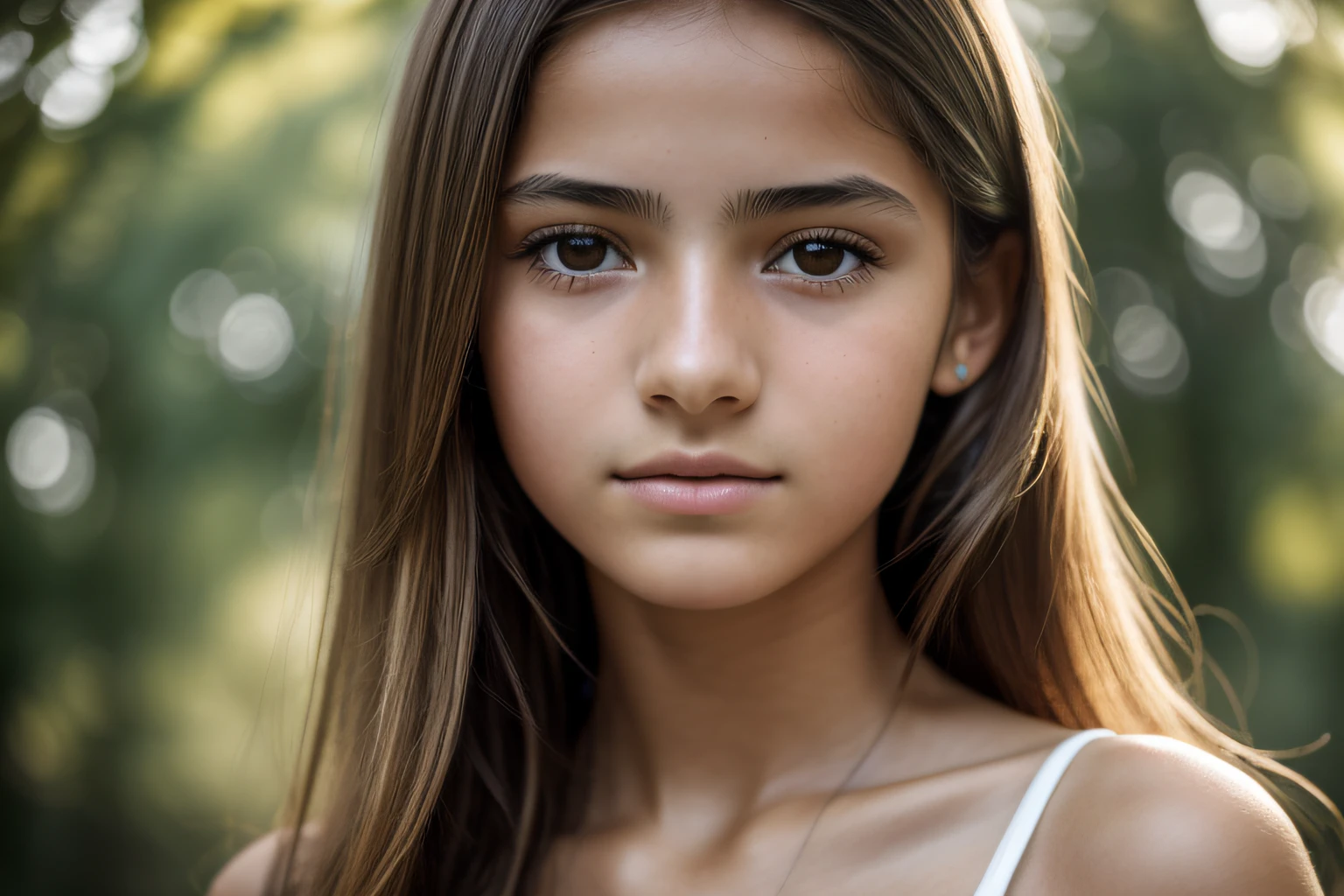 ((1 Spanish teen girl)), ethereal beautiful, slim, petite, soft light, ((David Hamilton style)), close up picture, masterpiece, best quality, photo-realistic, 8k, high resolution, detailed skin, 8k uhd, dslr, soft lighting, high quality, film grain, Fujifilm XT3, full body, ((naked)), in the park