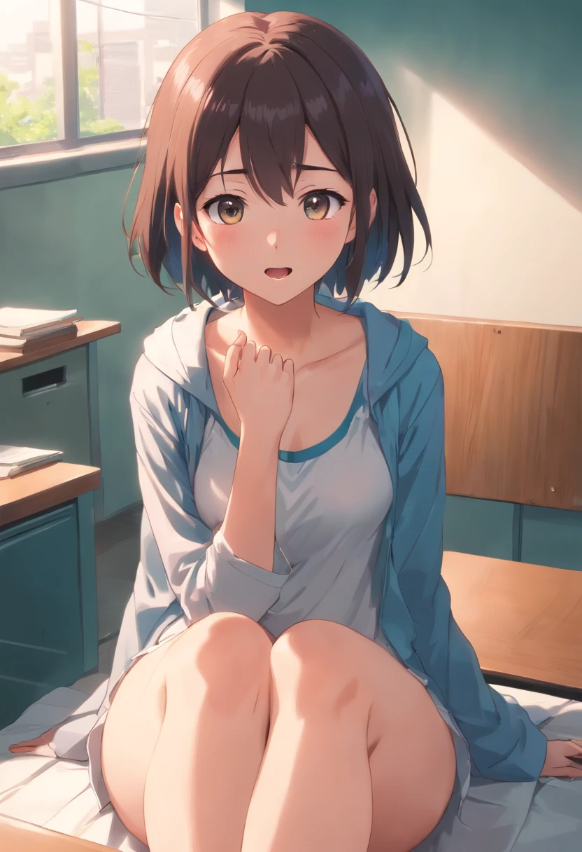 ​masterpiece:1,2)、（??????????? and small ???????）、（((Forced ?????????????????? with a child))）、（（Loss of virginity、Bleeding from the ??????? opening））、（（Being ????? at school））、（（（Being ??????? ???????????）））、（（??????、Crying slender beauty））、（Ultra high definition limbs and face）、top-quality、open open mouth、1 gills、Lying with the ?????? spread、serafuku、