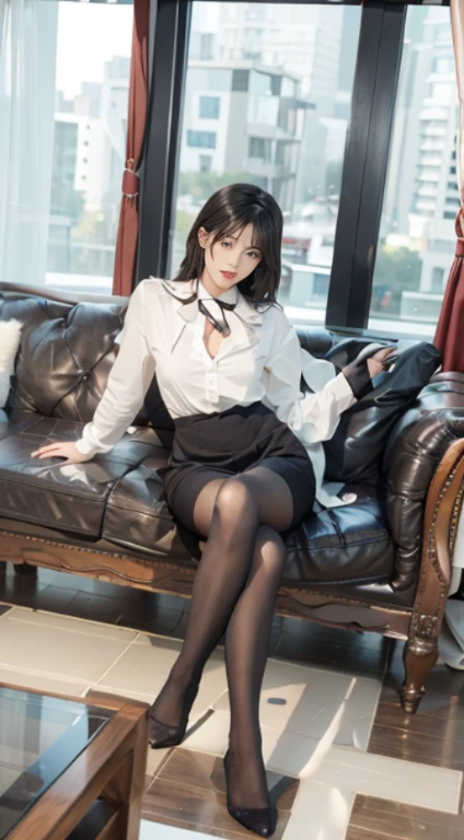 Professional Dress,100D black hip socks,blackstockings,black pantyhoses,Thick black stockings,Colossal tits,hip is cocked,super detailing,hyper HD,A high resolution,1080p,Anatomically correct,Acura,body coordination,Portrait photos,Delicatemakeup,slender thigh,Best quality, tmasterpiece, 超A high resolution, RAW photos, Beautiful and beautiful,deepshadow, (realistically:1.4), full-body composition, Striking perspective