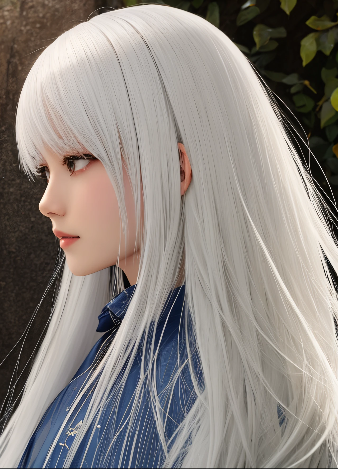 white  hair、Hair long、Aimei