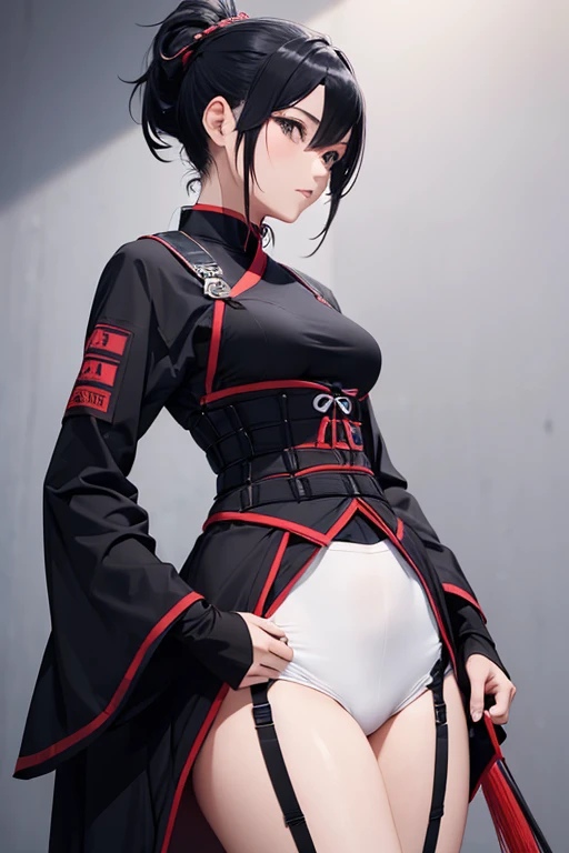 A beautiful woman, ((kendo)), perfect body figure, ponytail hairstyle, black color hair