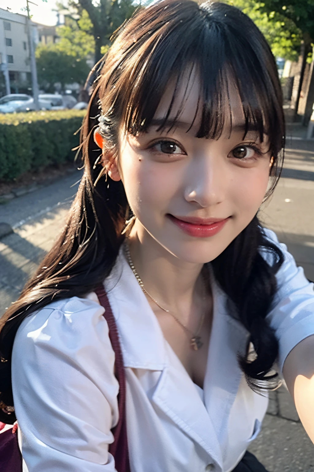 Photos of Yui_Ichimiya, plein air, A clear day, top-quality, realisitic, 8K, 独奏, a smile, masterpiece, 1girl in, bokeh dof, depth of fields, profetional lighting, hight resolution, a gorgeous, bangss, lensflare, cute little, Photorealsitic:1.37, 耳Nipple Ring, RAW Photography, absurderes, Look at viewers, Skindentation, femele, full bodyesbian, masterpiece:1.2, portlate:0.6, a necklace, pureerosface_v1, skiny, dynamicposes, mole, Floating hair, s lips