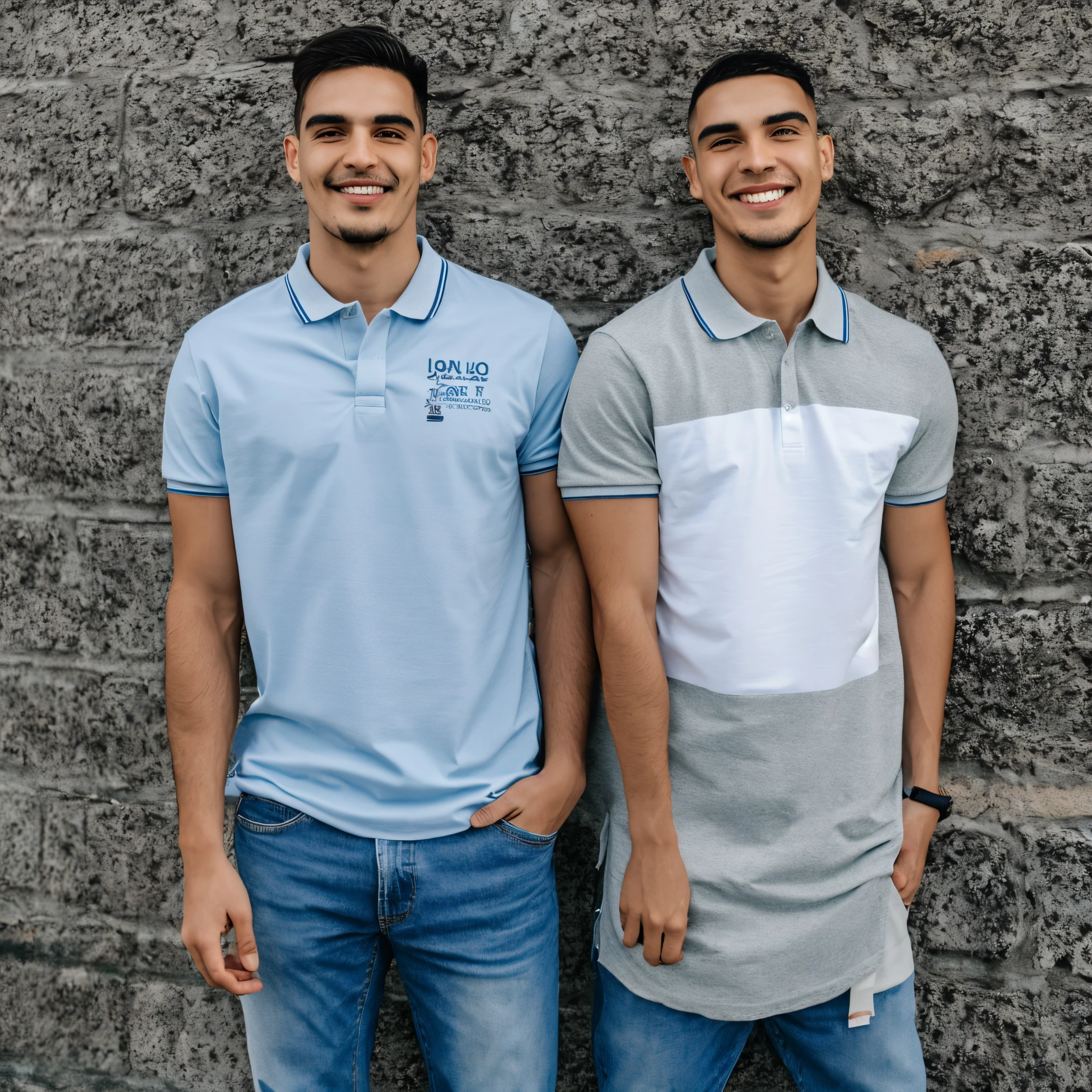 Jovem estudante de arquitetura, cabelos longos castanhos, olhos levemente orientais castanhos , sorrindo, na boca um batom  marron, na mao direita um celular iphone roxo, na mao esquerda uma planta de casa, wearing jeans, camiseta polo azul marinho com bolso, no bolso da camiseta uma escrita JR Arquitetura escrita em dourado, usando um capacete de obra, uma bota preta, in the background a two-story building, with people working in construction