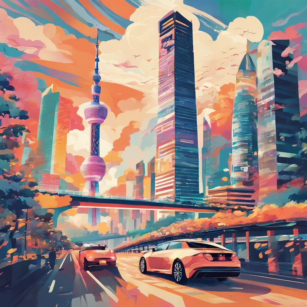 Down RT.Chapter 66 Before the big storm, retrospective, annual light display, cumulonimbus clouds, Volumetriclighting, Big sky has a poster,A picture of a city and a ship on top of the Canton Tower in Guangdong, vibrant tourism poster, Poster illustration, travel poster, illustrated poster, skyscrapers and flying cars, Canton Tower daytime cityscape, rios、High speed rail promotional poster, Hong Kong-Zhuhai-Macao Bridge,high speed rail high speed rail、hsr、High speed rail modern city landscape, Shenzhen, Guangdong, poster for, colorful city,osaka skyline background,Close up of a beautiful art illustration poster with waves and buildings in Guangdong, Poster art inspired by Victo Ngai, pixiv, number art, victor my style, At that time Martin, z style art work.Show on the.to the, Defeat Ngai.unreal-engine, Poster illustration, Victor May and Tristan Eaton
