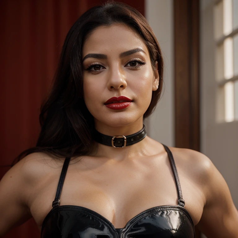 MILF, BBW, photo vintage, perfect female face, erotick, noire, tache de rousseur, 1969, Tout de suite, Latex déguisement WHITE , CHOKER, aroused, mode,